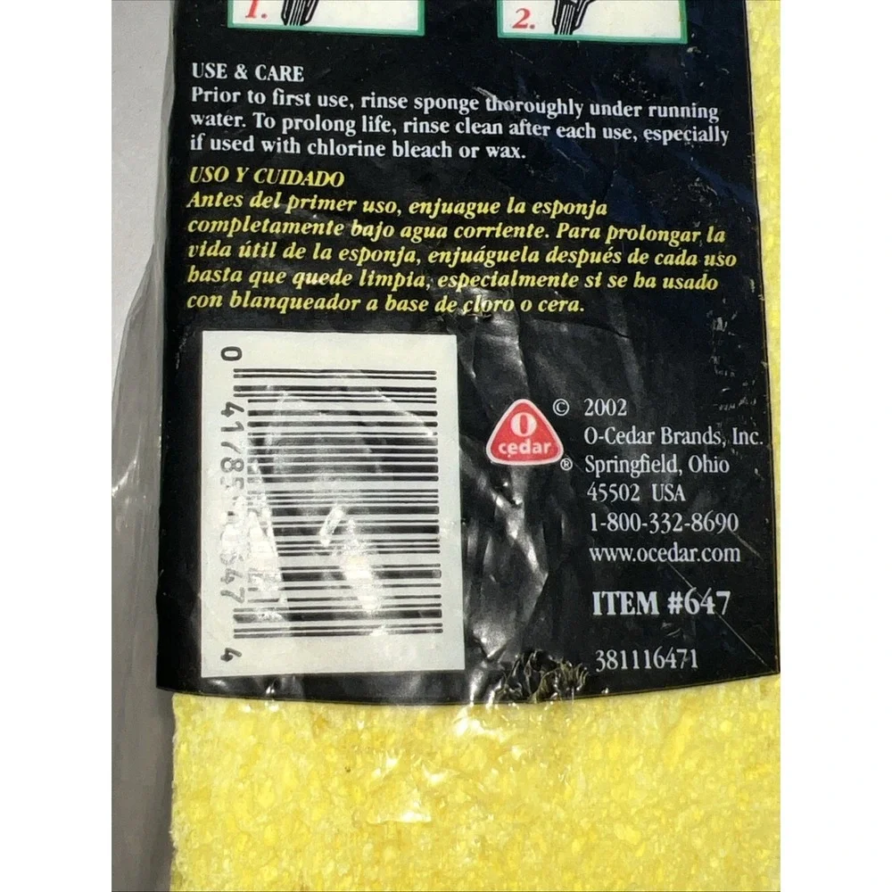 Vintage 2002 O‎ Cedar Power Squeeze Butterfly Sponge Mop Refill #642 New NOS